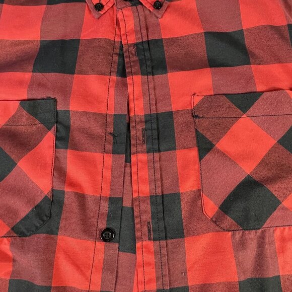 Ecko Unltd Flannel Shirt Men's Sz 3XB Button Down Red Black Plaid Lumberjack - Picture 9 of 10